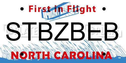 STBZBEB North Carolina License Plate