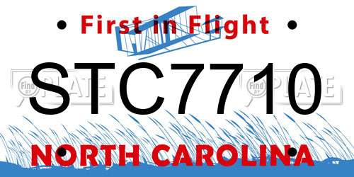 STC7710 North Carolina License Plate
