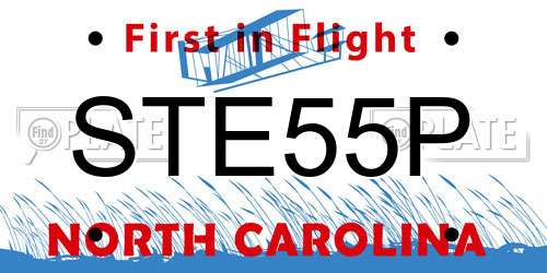 STE55P North Carolina License Plate