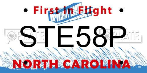 STE58P North Carolina License Plate