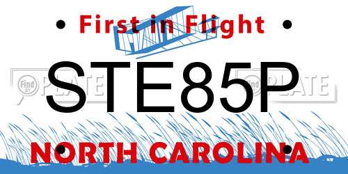 STE85P North Carolina License Plate