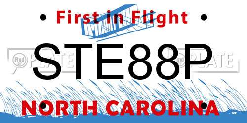 STE88P North Carolina License Plate