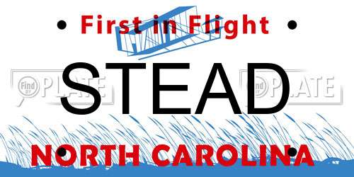 STEAD North Carolina License Plate