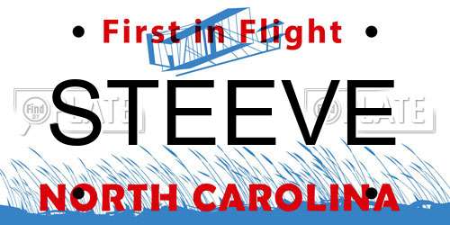 STEEVE North Carolina License Plate