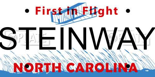 STEINWAY North Carolina License Plate