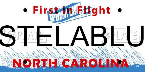 STELABLU North Carolina License Plate