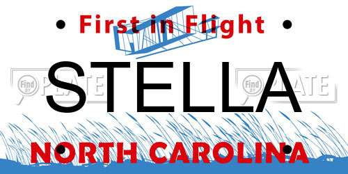 STELLA North Carolina License Plate