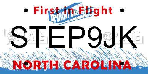 STEP9JK North Carolina License Plate