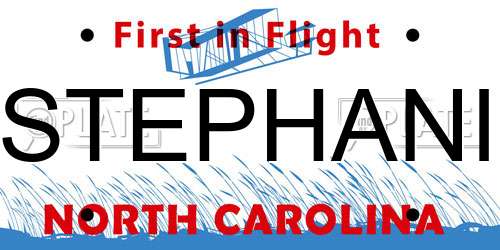 STEPHANI North Carolina License Plate