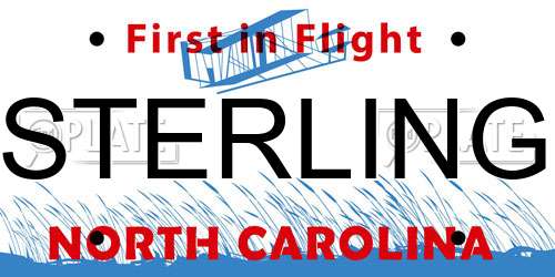 STERLING North Carolina License Plate