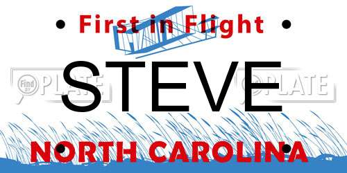 STEVE North Carolina License Plate