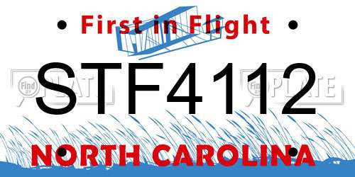 STF4112 North Carolina License Plate