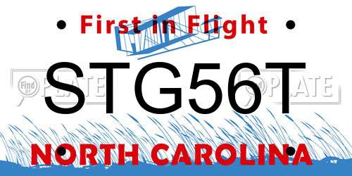 STG56T North Carolina License Plate