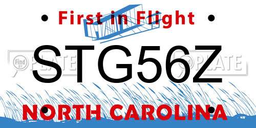 STG56Z North Carolina License Plate
