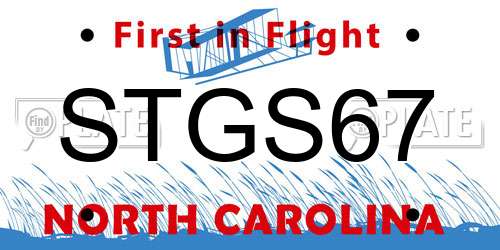STGS67 North Carolina License Plate