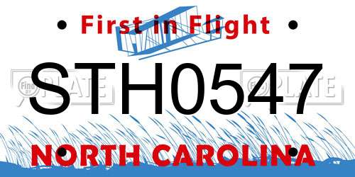 STH0547 North Carolina License Plate