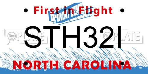 STH32I North Carolina License Plate