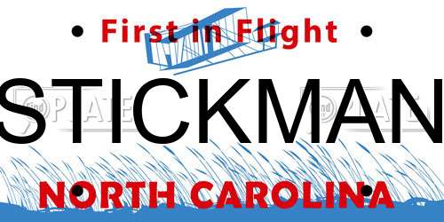 STICKMAN North Carolina License Plate