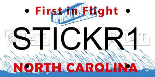 STICKR1 North Carolina License Plate