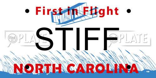 STIFF North Carolina License Plate