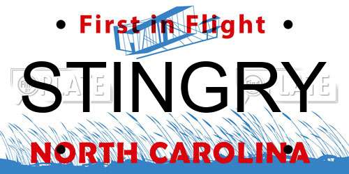 STINGRY North Carolina License Plate