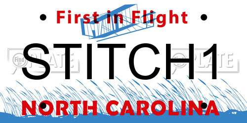 STITCH1 North Carolina License Plate