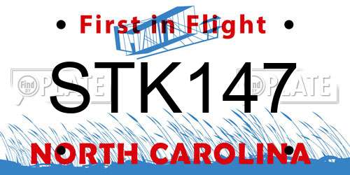 STK147 North Carolina License Plate