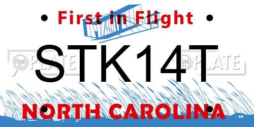 STK14T North Carolina License Plate