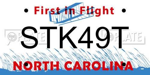 STK49T North Carolina License Plate