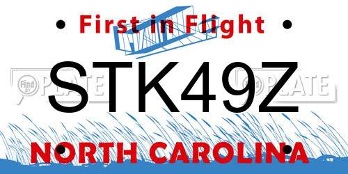 STK49Z North Carolina License Plate