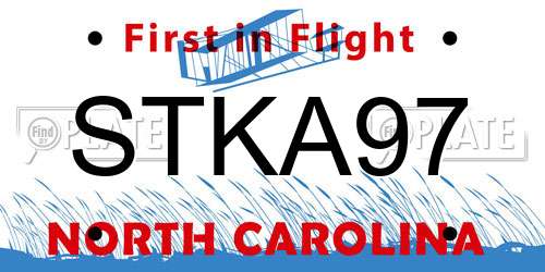 STKA97 North Carolina License Plate