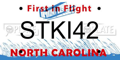 STKI42 North Carolina License Plate