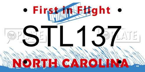 STL137 North Carolina License Plate