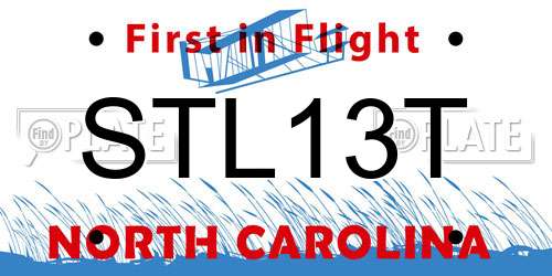 STL13T North Carolina License Plate