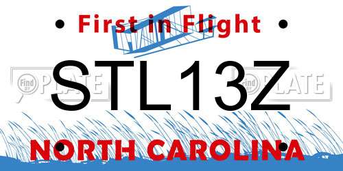STL13Z North Carolina License Plate