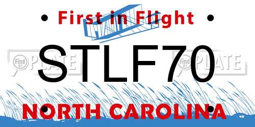 STLF70 North Carolina License Plate