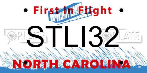 STLI32 North Carolina License Plate