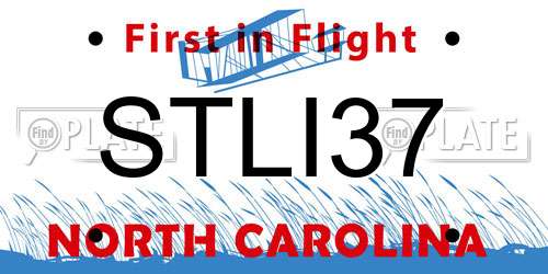 STLI37 North Carolina License Plate