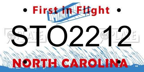 STO2212 North Carolina License Plate