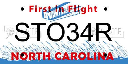 STO34R North Carolina License Plate