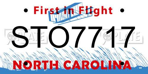STO7717 North Carolina License Plate