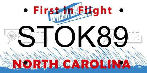 STOK89 North Carolina License Plate
