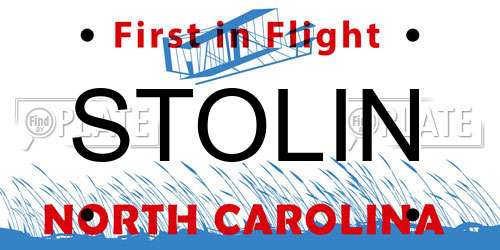 STOLIN North Carolina License Plate
