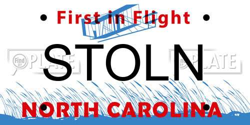 STOLN North Carolina License Plate