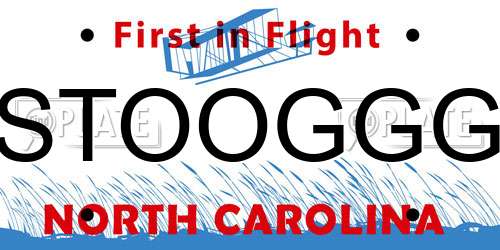 STOOGGG North Carolina License Plate
