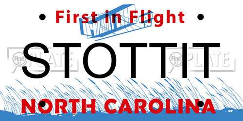 STOTTIT North Carolina License Plate
