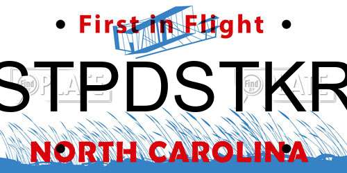 STPDSTKR North Carolina License Plate