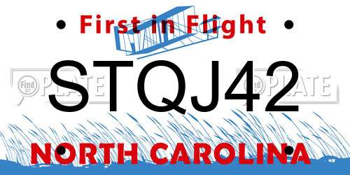 STQJ42 North Carolina License Plate