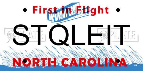 STQLEIT North Carolina License Plate