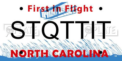 STQTTIT North Carolina License Plate